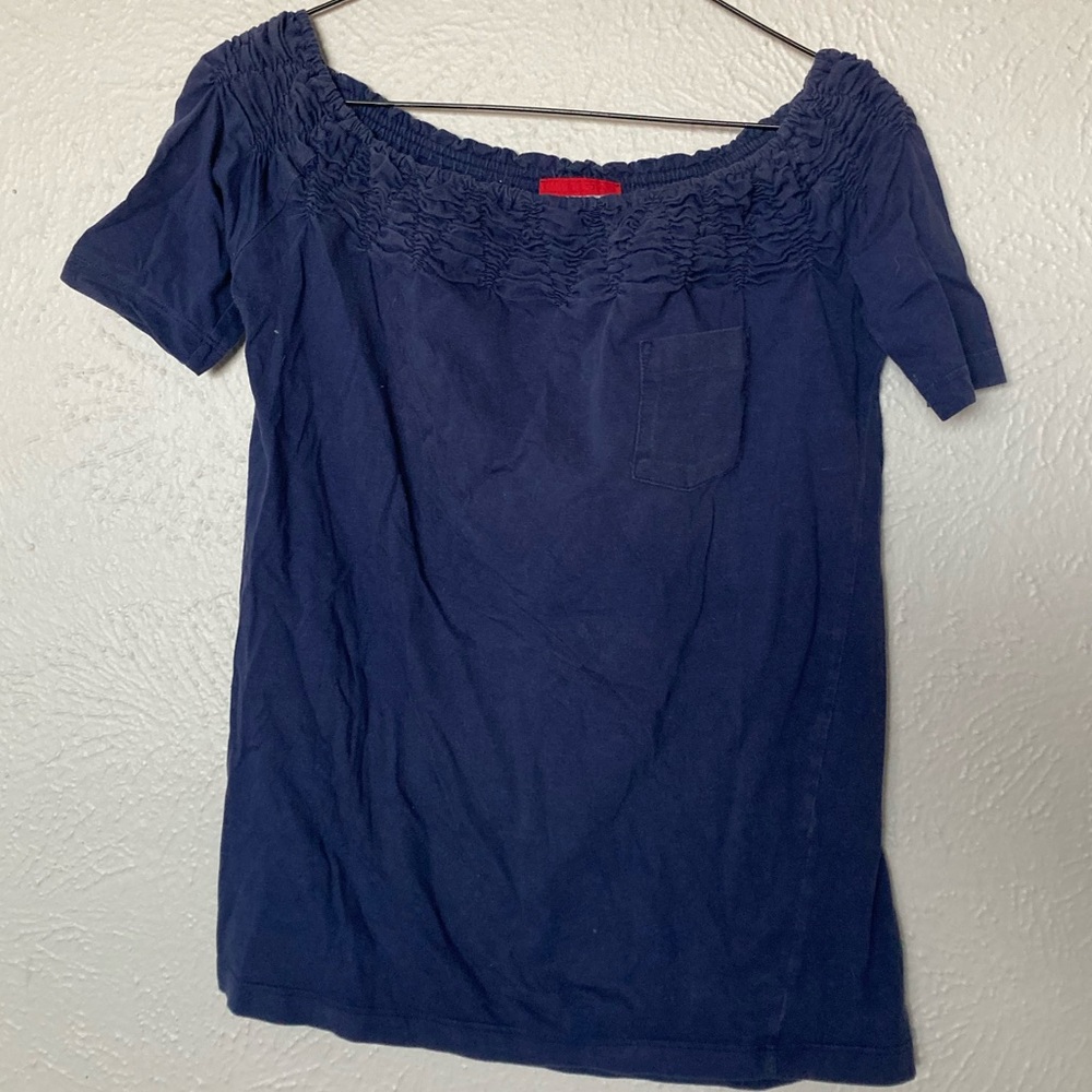 prada scrunch scoop neck top